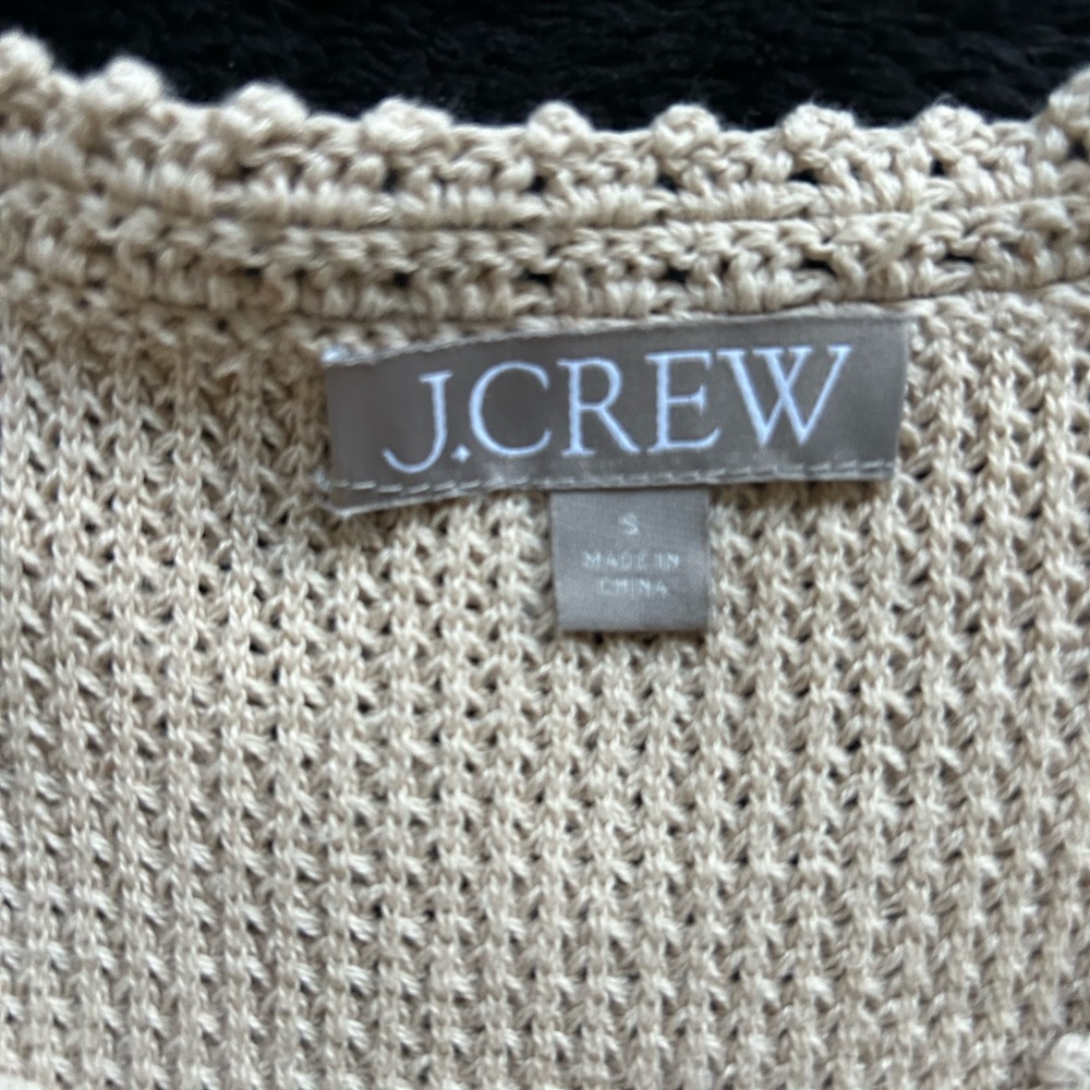 J.CREW Cream Knit Short-Sleeve Lady Cardigan - Picture 3 of 4